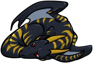 😞 dragón, fantasía, animal, lindo, dibujos animados, monstruo whatsapp sticker