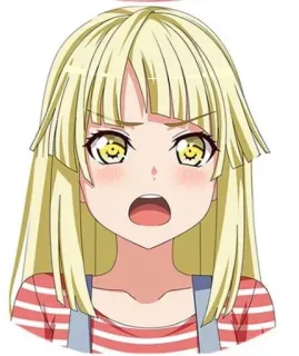 😠 Anime, Garota, Personagem, Expressão, Desenho animado, Cabelo loiro, Olhos amarelos telegram sticker