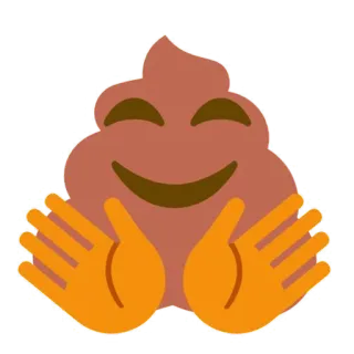 🤗 emoji, poop, hug, sticker, digital art, cute telegram sticker