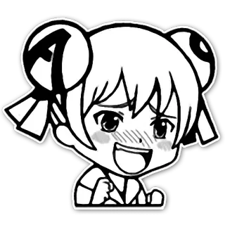 💦 Anime, Chibi, Süß, Mädchen, Fröhlich, Figur, Aufkleber telegram sticker