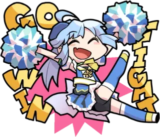 😆 GO WIN FIGHT Cheerleader, Anime, Meisje, Sport, Aanmoedigen telegram sticker