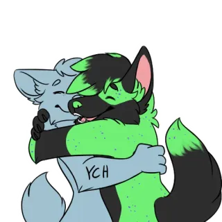 🫂 YCH furry, hug, friends, anthro, cuddle, ych, cute telegram sticker
