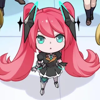 💖 アニメ, ちび, 女の子, ピンク髪, キャラクター whatsapp sticker