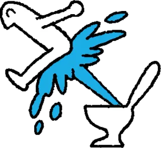 💦 WC, Spruzzo d'acqua, Umorismo, Divertente, Bagno, Incidente telegram sticker