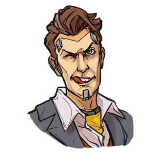 😜 Handsome Jack Borderlands Borderlands, Handsome Jack, video game, villain, character, smirk, funny telegram sticker