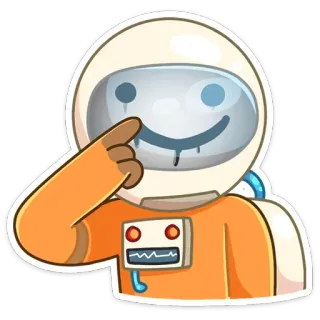 🙂 astronauta, espaço, desenho animado, adesivo telegram sticker