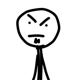 😠 monigote, enfadado, dibujos animados, dibujo, simple, minimalista telegram sticker
