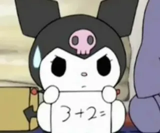 🌷 Kuromi 3+2= การ์ตูน, อนิเมะ, คณิตศาสตร์, คุโรมิ, ซานริโอ telegram sticker