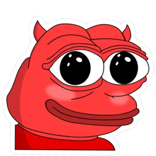 😈 pepe, devil, red, meme, frog whatsapp sticker