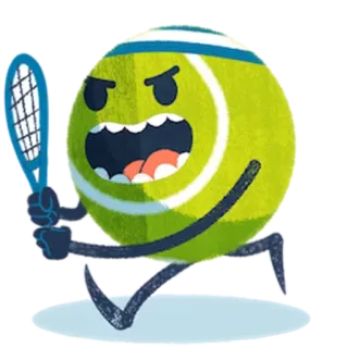 😈 Tenis, Bola, Olahraga, Kartun, Marah telegram sticker