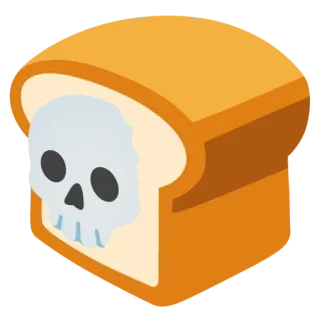 🍞 tengkorak, roti, makanan, kematian, bahaya telegram sticker