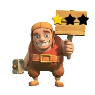 🚗 Builder Clash of Clans kreskówka, gra, młotek, budowniczy, szczęśliwy telegram sticker