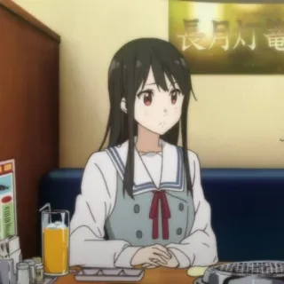 🍶 Anime, Mädchen, Uniform, Schüler, Cartoon, Illustration whatsapp sticker