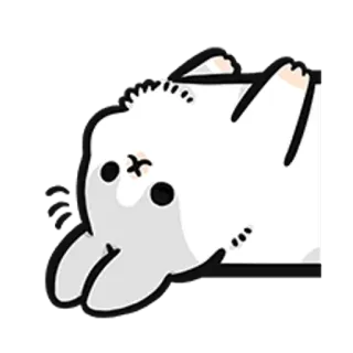 😋 猫, 白色, 动物, 可爱, 贴纸, 卡通 telegram sticker