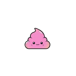 💩 pink, poop, kawaii, cute, emoji telegram sticker