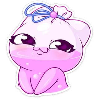 ☺ mono, kawaii, sticker, dibujo animado, rosa, dulce whatsapp sticker