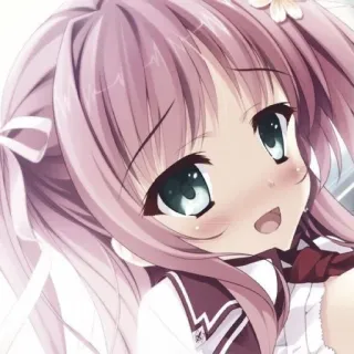 😍 anime, ragazza, carina, capelli rosa, kawaii telegram sticker