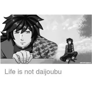 🌊 Life is not daijoubu Anime, Daijoubu, Hidup, Sedih, Meme telegram sticker