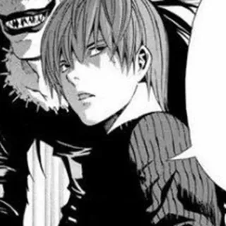 ✖️ Light Yagami Death Note Anime, Manga, Death Note, Light Yagami, Ryuk telegram sticker