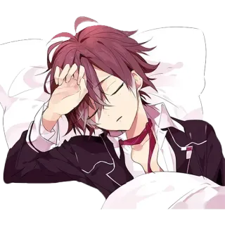 💉 Anime, Manga, Schlafend, Bett, Kissen, Anime Junge whatsapp sticker