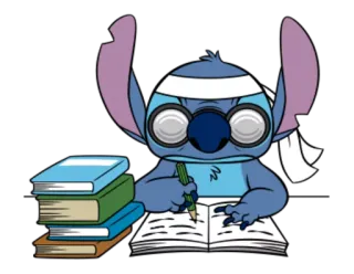 🤓 Stitch Stitch, reading, writing, Lilo & Stitch, character telegram sticker