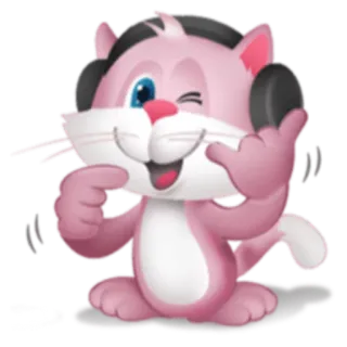 📱 gatto, adesivo, cartone animato, cuffie, dito medio, offensivo telegram sticker