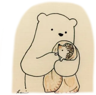 🤗 Nani медведь, ёж, милый, мультфильм, животное telegram sticker