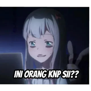 🤨 INI ORANG KNP SII?? anime, ragazza, domanda, cartone animato telegram sticker