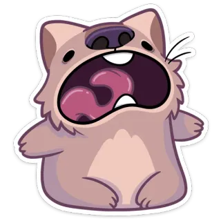 😫 animal, wombat, fofo, desenho animado, expressão, chocado, surpresa telegram sticker