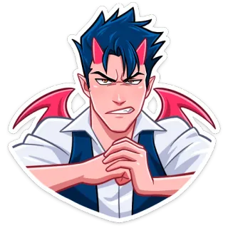 😡 demon, horns, angry, cartoon, wings telegram sticker