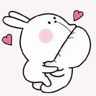 💗 imut, cinta, hati, kelinci, kartun telegram sticker
