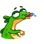 😛 rana, cartone animato, animale, verde whatsapp sticker