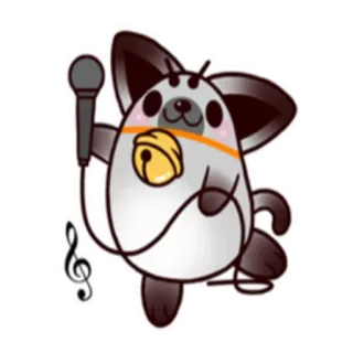 🎤 Мультфильм, Микрофон, Животное, Музыка, Колокольчик, Милый telegram sticker