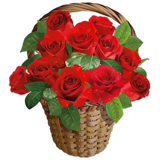 💐 розы, корзина, цветы, красные розы, букет telegram sticker