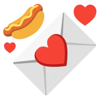 💌 cachorro-quente, amor, coração, envelope, comida, emoji telegram sticker