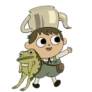 😐 Wirt Over the Garden Wall Wirt, rana, dibujos animados, Más Allá del Jardín, personaje telegram sticker