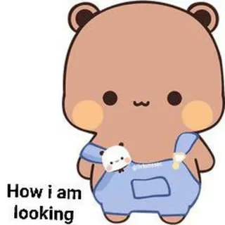 👻 How i am looking cartoon bear, cute animal, kawaii, adorable, bear cub whatsapp sticker