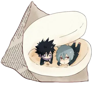 🥠 Dabi, Tomura Shigaraki My Hero Academia Аниме, Манга, Чиби, Даби, Шигараки Томура, Моя геройская академия, милый, стикер whatsapp sticker