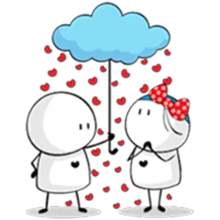 ☔ miłość, serca, chmura, para, romantyzm telegram sticker
