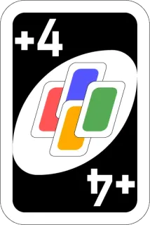 ➕ +4 kaart, spel, Uno, plus vier telegram sticker