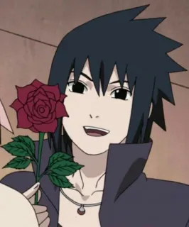 🌟 Sasuke Uchiha Naruto anime, manga, Sasuke, Naruto, rose, Uchiha telegram sticker