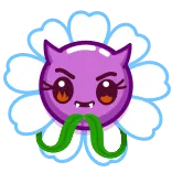 😈 bunga, iblis, monster, kartun, imut, marah whatsapp sticker