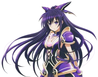 😏 Anime, Personagem, Cabelo roxo, Feminino, Armadura telegram sticker