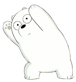 😳 Ice Bear We Bare Bears cartoon, bear, polar bear, Ice Bear, We Bare Bears telegram sticker