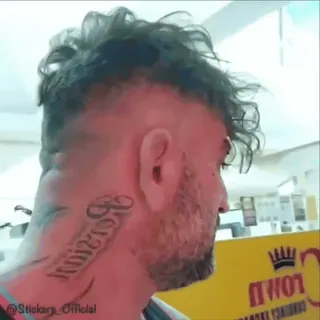 😕 Persian uomo, tatuaggio, collo, profilo, persiano telegram sticker