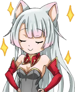 😏 애니메이션, 고양이 소녀, 반짝이, 귀여운, 만화, 카와이 telegram sticker