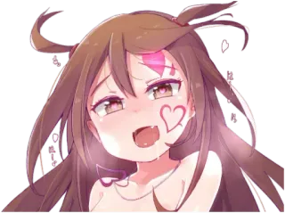 😘 anime, cartoon, kawaii, heart, cute, female, character telegram sticker