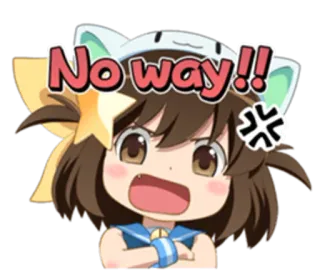 🙅 No way!! anime, cartoon, angry, exclamation, no telegram sticker