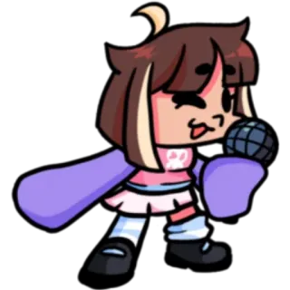 👉 卡通, 角色, 麦克风, 歌手 whatsapp sticker