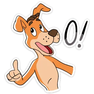 ☝️ O! cachorro, desenho animado, animal, filhote, expressão telegram sticker